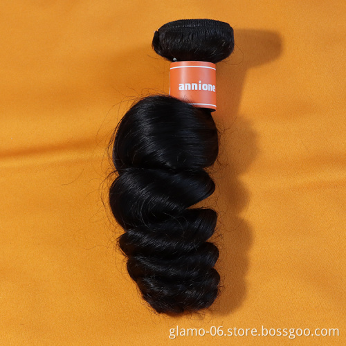 Annione wholesale human hair bundle Virgin Brazilian Human Hair bundle Extensions  Loose Wave